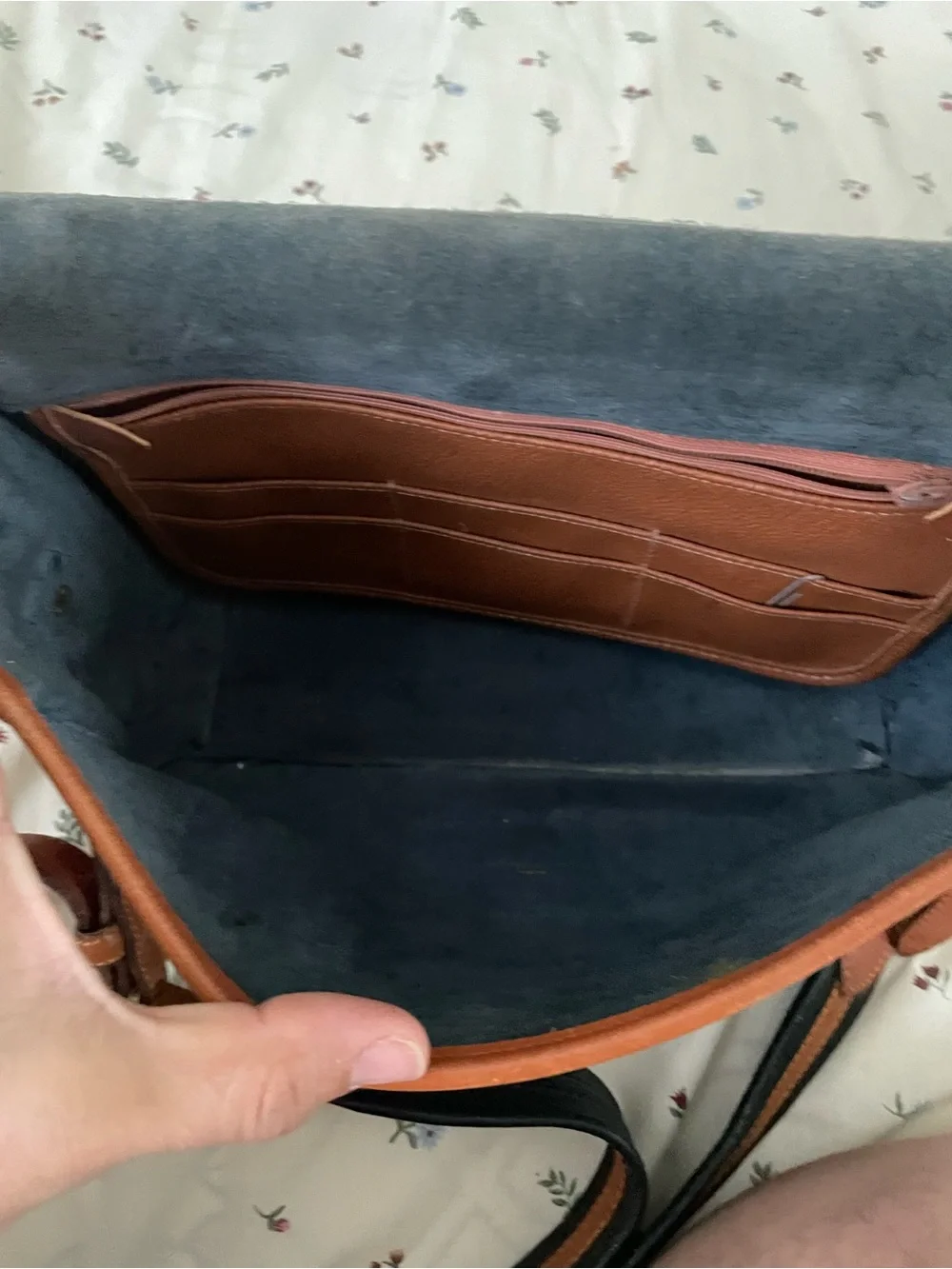 Dooney & Bourke Black with Brown Leather Trim Messenger Bag